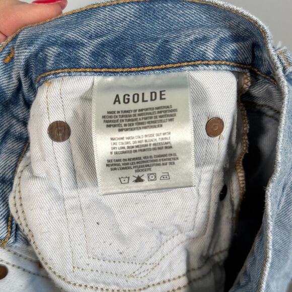 Agolde Parker Vintage Cut Off Denim Short Womens 24 Animate Light Wash - Picture 6 of 6